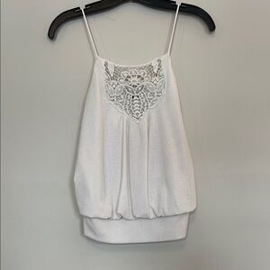White Lace Trim Express Women's Top